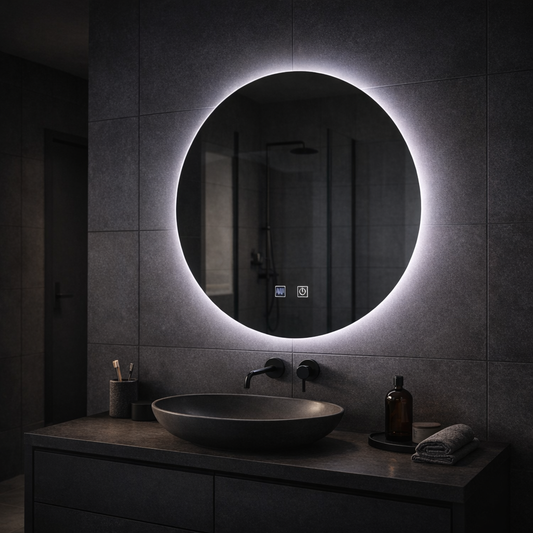 Specchio rotondo a LED, 70 cm, Isolda, Touch, Sistema Demister Specchi Korman E Titolo predefinito Alessandro Design