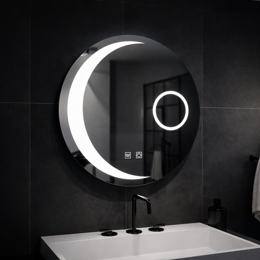 Specchio rotondo a LED, 60 cm, Orbis Touch, sistema Demister, specchi dimmerabili Korman E Titolo predefinito Alessandro Design