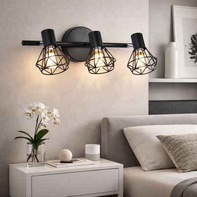 Lampadario con paralume, GRACIE, LC365/3BK, Diamond, 3XE14, Nero