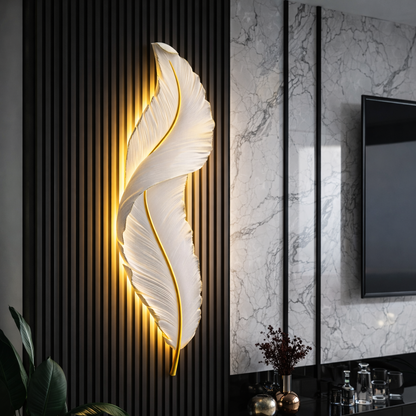 Lampada da parete a LED, piuma decorativa 85CM 31W Luce fredda/calda/neutra Lampade da parete per interni in oro bianco Titolo predefinito Alessandro Design