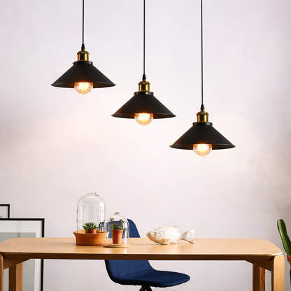 Lustra Suspendata, LV210/3L, 3xE27, Negru, Metal si Fir, Inaltime Reglabila Lustre Vintage Default Title Alessandro Design