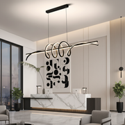 Lampadario LED a Sospensione con telecomando RIBBON 64W, Lineare, Luce Fredda/Calda/Neutra, Dimmerabile, Nero, Lampadari LED con Telecomando Titolo predefinito Alessandro Design