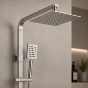 SET Colonna doccia con rubinetto, Acciaio inox, para quadro, effetto pioggia, 3 funzioni, fissaggio a parete, Satinato, Accessori Inclusi, LY005 Rubinetti & Colonne Doccia Titolo predefinito Alessandro Design