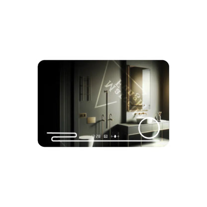 Oglinda LED Rectangulara, 100x60cm, Harmonie MotionGlow Marcello, Sistem Dezaburire, Ceas & Termometru, Lupa Cosmetica, Dimabila Oglinzi Marcello Default Title Alessandro Design