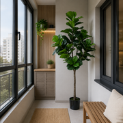 Planta Artificială Copac Tip Ficus, 180 cm, Verde, cu Ghiveci