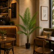 Planta Artificială Copac Tip Palmier Kentia, Cu Frunze Elegante, 180 cm, 10 frunze, Verde, cu Ghiveci