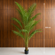 Planta Artificială Copac Tip Palmier Kentia, Cu Frunze Elegante, 200 cm, 15 frunze, Verde, cu Ghiveci