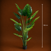 Plantă Artificială Tip Monstera Deliciosa, Cu Frunze Bogate, 180 cm, Verde