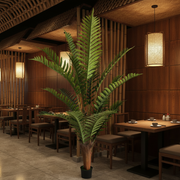Planta Artificială Copac Tip Palmier Regal, 220 cm, 18 frunze, Verde, cu Ghiveci