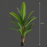 Planta Artificială Copac Tip Palmier Regal, 220 cm, 18 frunze, Verde, cu Ghiveci