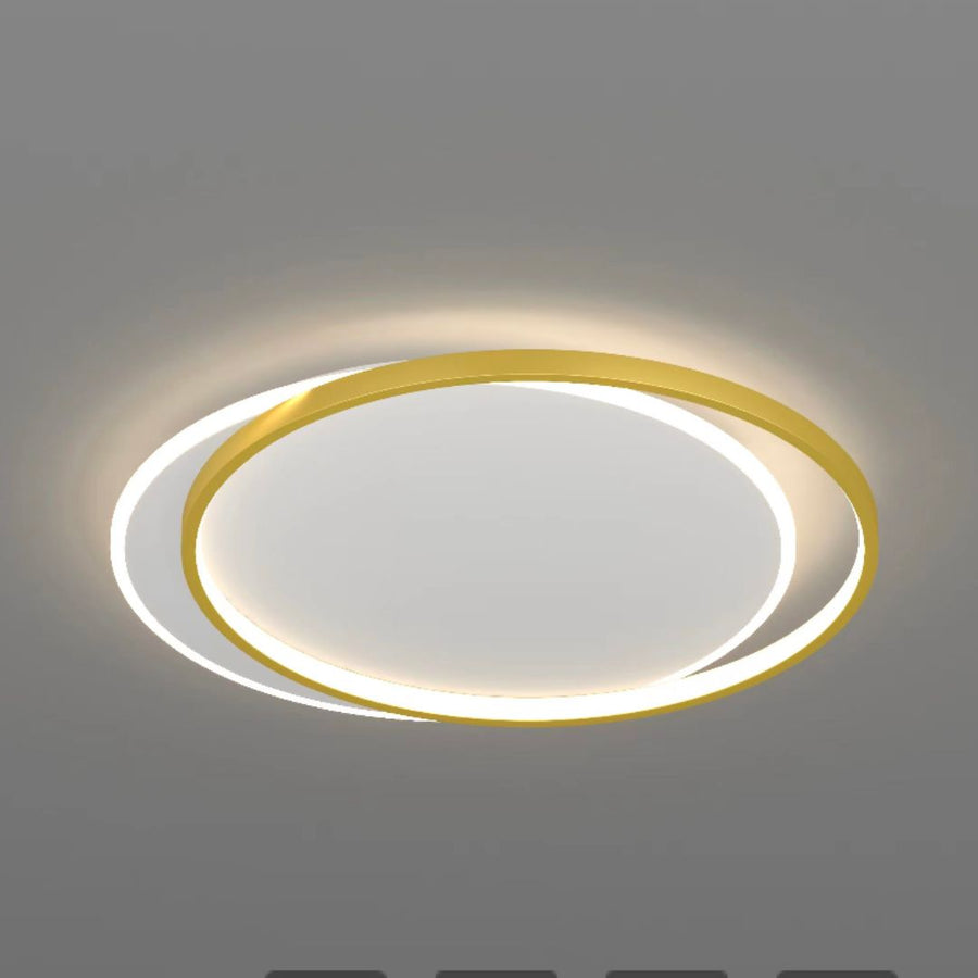 Lampadario LED con telecomando SOLARA 51W, 2 Cerchi, Luce Fredda/Calda/Neutra, Dimmerabile, Lampadari LED Bianco Oro con Telecomando Titolo predefinito Alessandro Design