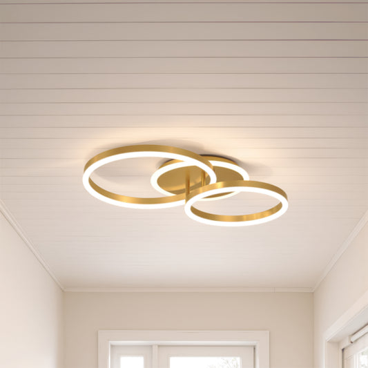 Lustra LED cu telecomanda RINOVA 66W, 2 Cercuri, lumina Rece/Calda/Neutra, Dimabila, Auriu Lucios Lustre LED cu Telecomanda Default Title Alessandro Design