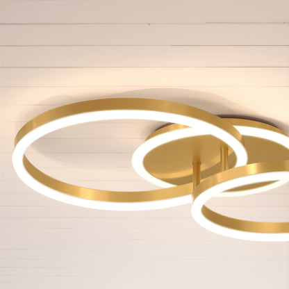 Lampadario LED con Telecomando RINOVA 66W, 2 Cerchi, Luce Fredda/Calda/Neutra, Dimmerabile, Lampadari LED Oro Lucido con Telecomando Titolo predefinito Alessandro Design