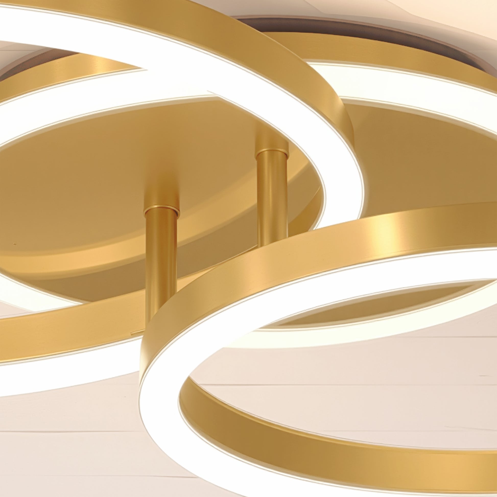 Lampadario LED con Telecomando RINOVA 66W, 2 Cerchi, Luce Fredda/Calda/Neutra, Dimmerabile, Lampadari LED Oro Lucido con Telecomando Titolo predefinito Alessandro Design