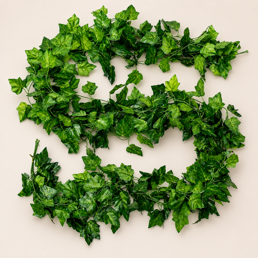 Planta Artificială Ghirlandă din Iederă, 12 Ramuri x 30 Frunze, Verde