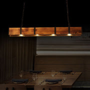 Lustra LED Vintage LV565/4, 12W, 3000K, Rustic Barn, Lemn si Metal, 100cm, Galben Lustre Vintage Default Title Alessandro Design