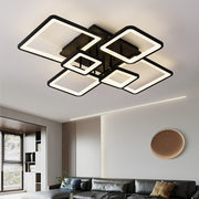 Lampadario LED con telecomando ELLA 120W, 6 Quadrati, Luce Fredda/Calda/Neutra, Dimmerabile, Nero, Metallo e Acrilico Lampadari LED con Telecomando Titolo predefinito Alessandro Design