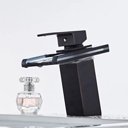 Rubinetto per lavabo, lega e vetro, nero, OD3007 Rubinetti per il bagno Titolo predefinito Alessandro Design