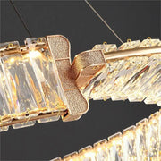 Lustra LED suspendata cu cristal PRISM REGAL 117W, 2 Cercuri, lumina Rece/Calda/Neutra, Dimabila, Auriu, Inaltime Reglabila Lustre LED Cristal Default Title Alessandro Design