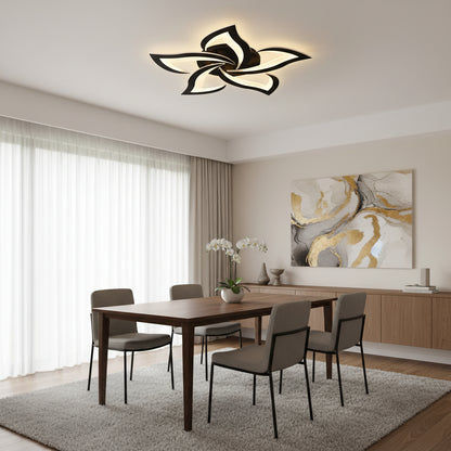 Lampadario LED LT660/5BK, 5 Elementi, 54W, Luce 3000/4000/6000K, Nero, Altezza Regolabile