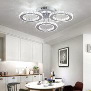 Lampadario LED con telecomando e cristallo ALANUBIS 40W, 3 Cerchi, Luce Fredda/Calda/Neutra, Dimmerabile, Lampadari LED in Cristallo Cromo Lucido Titolo predefinito Alessandro Design