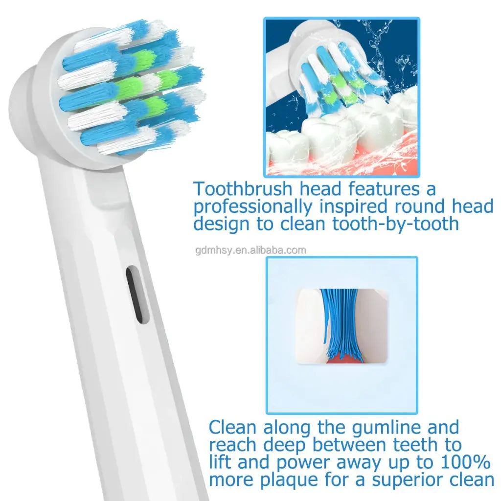 Spazzolino di ricambio TB-20, compatibile con Oral-B, Cross Action, 4 pezzi Cura personale Titolo predefinito Alessandro Design