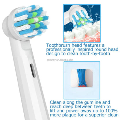 Spazzolino di ricambio TB-20, compatibile con Oral-B, Cross Action, 4 pezzi Cura personale Titolo predefinito Alessandro Design