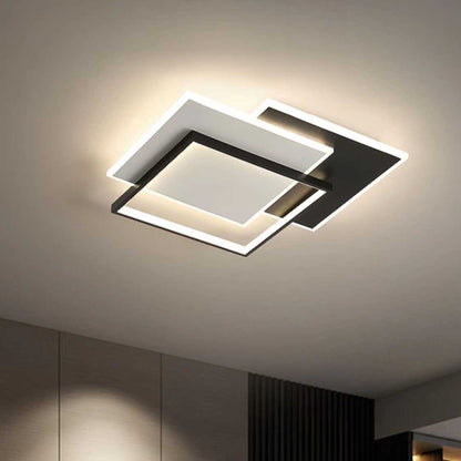 Lampadario a LED con telecomando CHIARA 98W, 3 Quadrati, Luce Fredda/Calda/Neutra, Dimmerabile, Nero Lampadari a LED con telecomando Titolo predefinito Alessandro Design