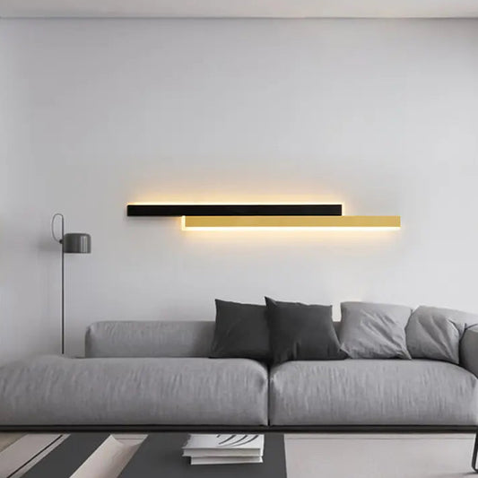 LINIUS Lampadario LED 29W, 2 Elementi, Lineare, Luce Calda/Neutra/Fredda, Oro Nero Lampade da parete per interni Titolo predefinito Alessandro Design