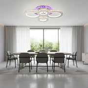 Lampadario LED con telecomando e cristallo NOVA ROTONDA RGB 82W, 4 Cerchi, Luce Fredda/Calda/Neutra, Dimmerabile, Lampadari LED e Cristalli Cromo Titolo predefinito Alessandro Design