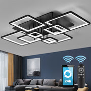 Lampadario LED con telecomando ELLA 186W, 8 Quadrati, Luce Fredda/Calda/Neutra, Dimmerabile, Nero Lampadari LED con Telecomando Titolo predefinito Alessandro Design