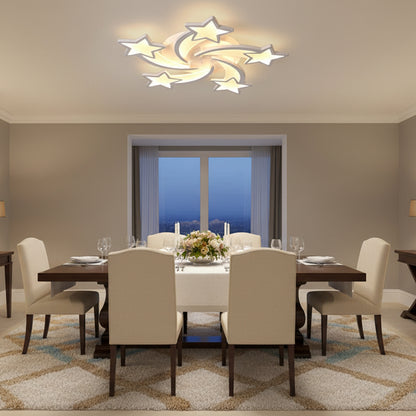 Lustra LED cu telecomanda IPOMOEA 85W, 5 Stele, lumina Rece/Calda/Neutra, Dimabila, Alb Lustre LED cu Telecomanda Default Title Alessandro Design
