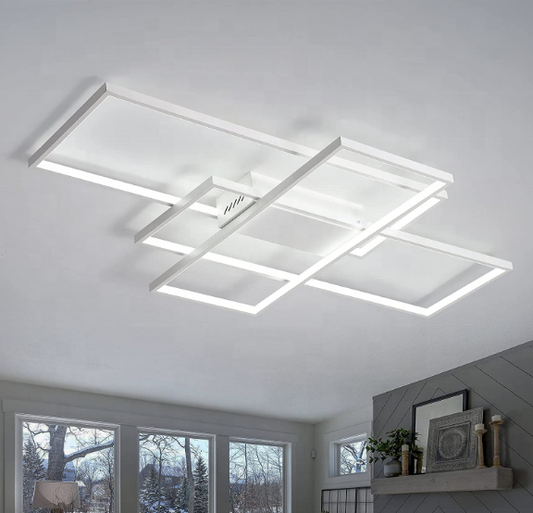 Lampadario LED con telecomando LANDYN 78W, Luce Fredda/Calda/Neutra, Dimmerabile, Lampadari LED Bianchi con Telecomando Titolo predefinito Alessandro Design