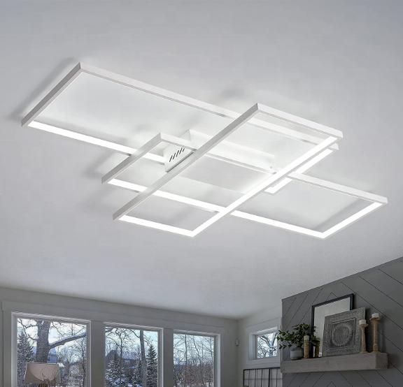 Lampadario LED con telecomando LANDYN 78W, Luce Fredda/Calda/Neutra, Dimmerabile, Lampadari LED Bianchi con Telecomando Titolo predefinito Alessandro Design