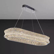 Lustra LED cu Telecomanda, LLC160/750X350CH, Cristal si Metal, 71W, Dimabila, Inaltime Reglabila, Lumina Rece/Calda/Neutra, Iluminat Luxos Lustre LED cu Telecomanda Default Title Alessandro Design