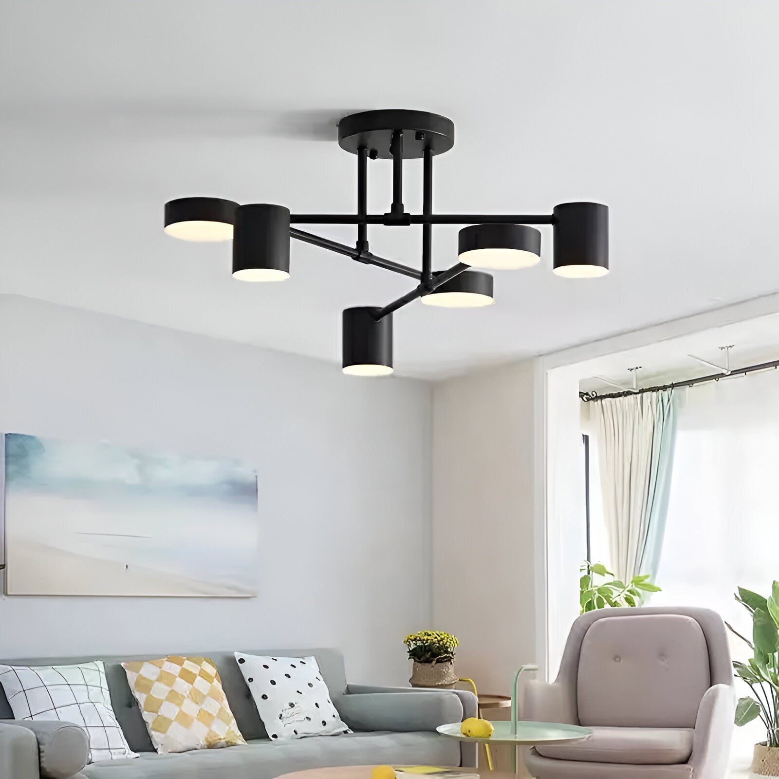 Lampadario LED GALIOS 26W, 6 Elementi, Luce Fredda/Calda/Neutra, Lampadari LED Applicati Nero Titolo predefinito Alessandro Design