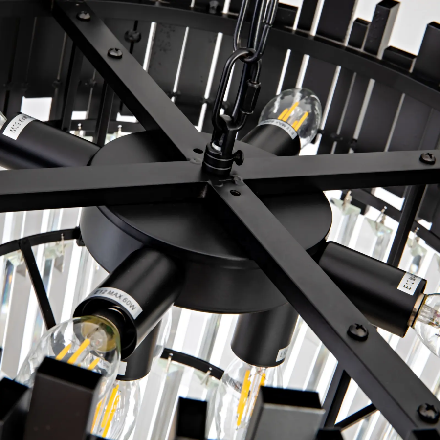 Candelabru Cristal BLOIS Magno 8x E14 D60 cm Negru Auriu Inaltime Reglabila Candelabre Cristal Default Title Alessandro Design