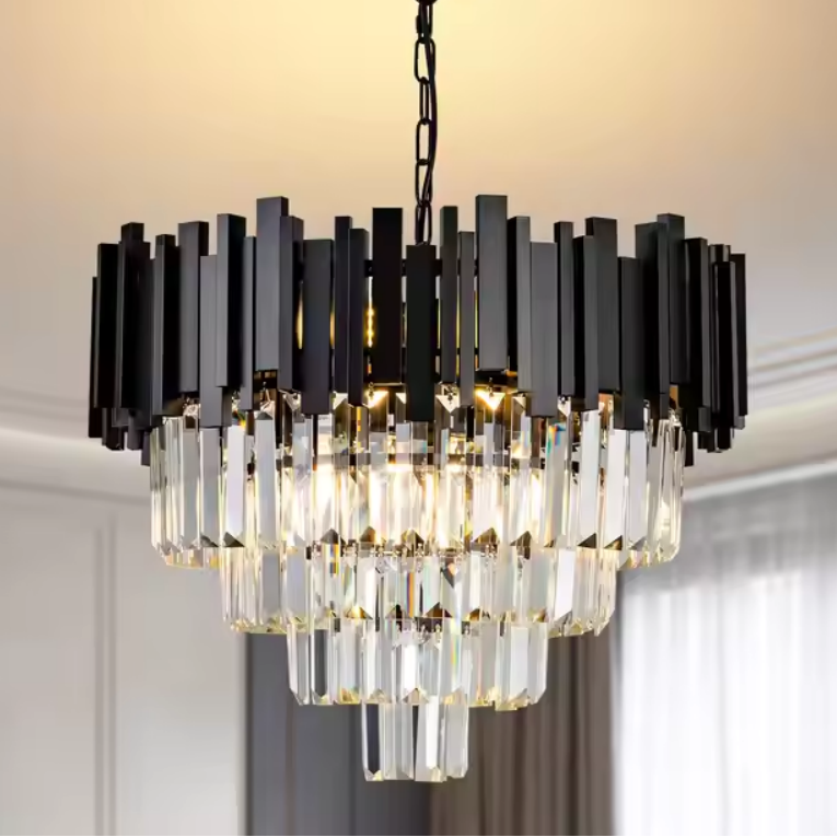 Candelabru Cristal BLOIS Magno 8x E14 D60 cm Negru Auriu Inaltime Reglabila Candelabre Cristal Default Title Alessandro Design