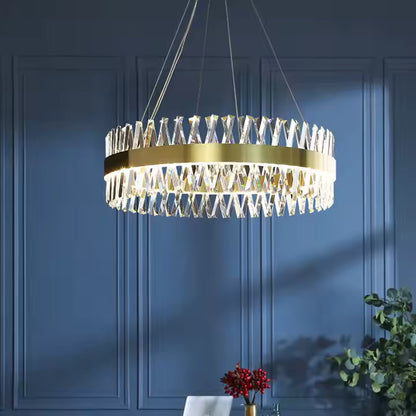 CASERTA Magno Lampadario LED con Telecomando, 68W, Dimmerabile, 3000K/4000K/6000K, Diametro 60cm, Lampadari in Cristallo Oro Titolo predefinito Alessandro Design