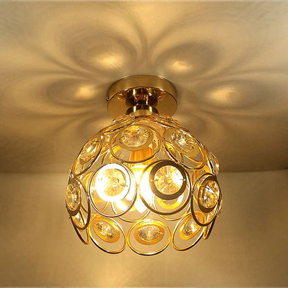 Lampadario Vera, 1xE27, D18H15cm, Oro, Metallo e Cristallo Lampadari Classici Titolo predefinito Alessandro Design