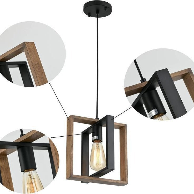 Lustra Vintage LV560/1BK, 1xE27, Rustic Barn, Lemn si Metal, Negru Lustre Vintage Default Title Alessandro Design