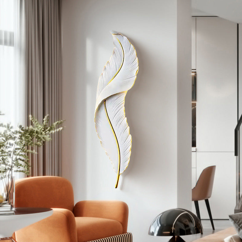 Lampada da parete a LED, piuma decorativa 85CM 31W Luce fredda/calda/neutra Lampade da parete per interni in oro bianco Titolo predefinito Alessandro Design