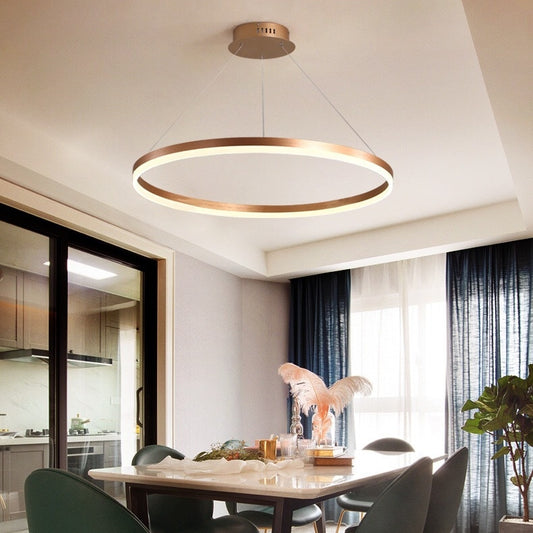 Lustra LED Suspendata, ANINA, 34W, 1 Cerc, Diametru 50cm, Lumina Rece/Calda/Neutra 3000K/4000K/6000K, Dimabila, Auriu Lucios Alb, Inaltime Reglabila, Metal si Acril Lustre LED cu Telecomanda Default Title Alessandro Design