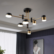 Lustra LED Moderna Ionitus 72W Negru si Auriu, Brate, Lumina Calda/Neutra/Rece 3000K/4000K/6000K, Metal si Acril Lustre LED cu Telecomanda Default Title Alessandro Design