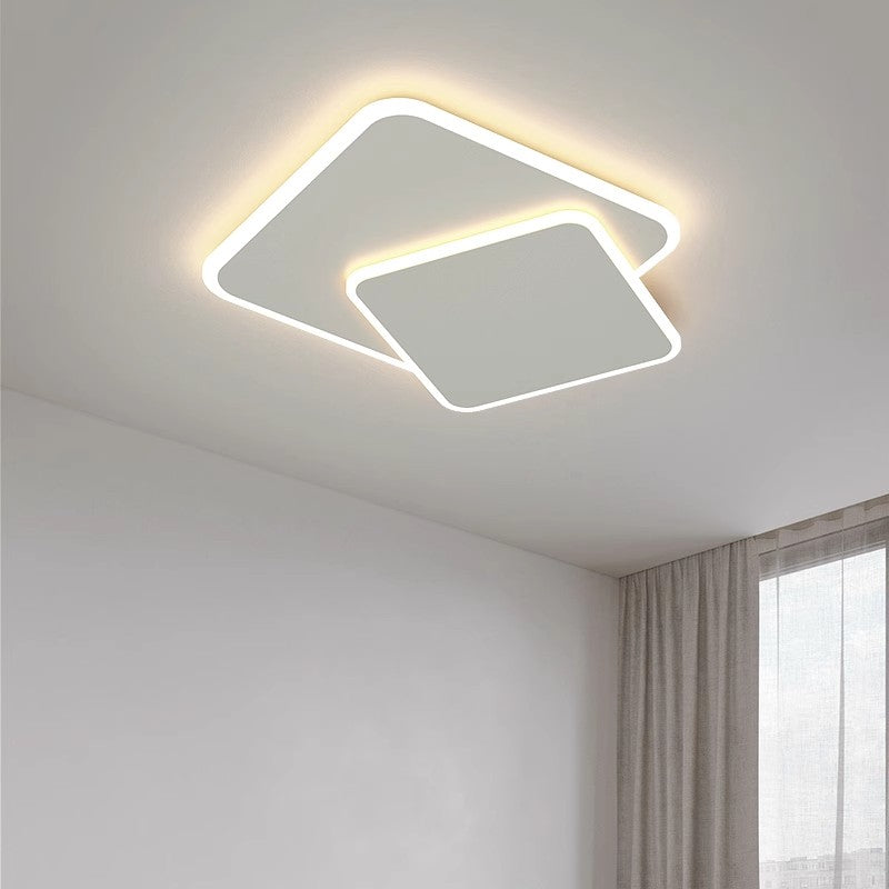 Lampadario a LED con telecomando FUTURA LUMINA 66W, 2 Quadrati, Luce Fredda/Calda/Neutra, Dimmerabile, Lampadario a LED Bianco con telecomando Titolo predefinito Alessandro Design