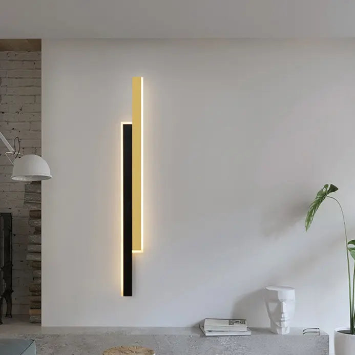 LINIUS Lampadario LED 29W, 2 Elementi, Lineare, Luce Calda/Neutra/Fredda, Oro Nero Lampade da parete per interni Titolo predefinito Alessandro Design