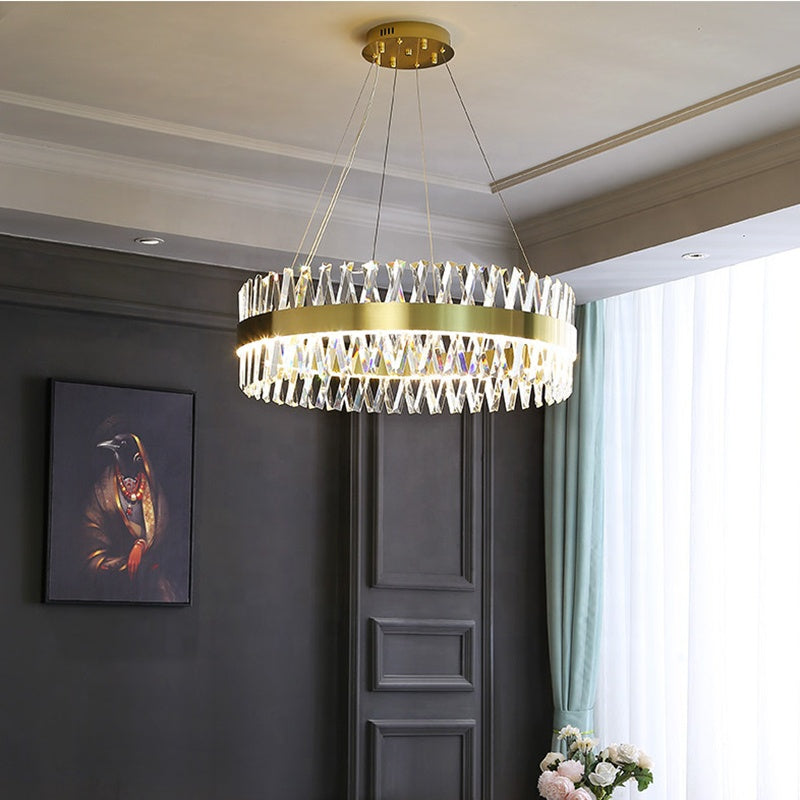CASERTA Magno Lampadario LED con Telecomando, 68W, Dimmerabile, 3000K/4000K/6000K, Diametro 60cm, Lampadari in Cristallo Oro Titolo predefinito Alessandro Design