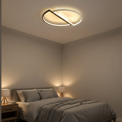 Lampadario LED con telecomando VECTOR ARCUS 52W, 2 Elementi, Luce Fredda/Calda/Neutra, Dimmerabile, Bianco Nero, Metallo