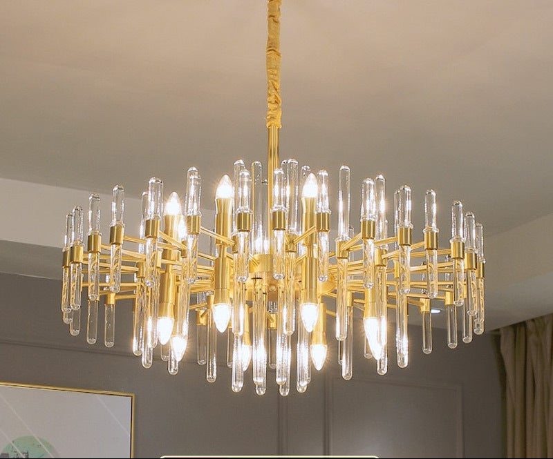Candelabru Cristal CC850/620GD ,10xE14, 62X45cm, Inaltime Reglabila, Auriu Lucios, ,Design Elegant, Metal si Cristale Candelabre Cristal Default Title Alessandro Design