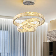 Lustra LED cu telecomanda LLC130/3CH, Cristal si Metal, 119W, 3 Cercuri, Dimabila, Inaltime Reglabila, Lumina Rece/Calda/Neutra, Iluminat Luxos Lustre LED cu Telecomanda Default Title Alessandro Design